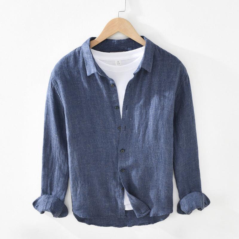 Linen Long-sleeved Shirt - WOMONA.COM
