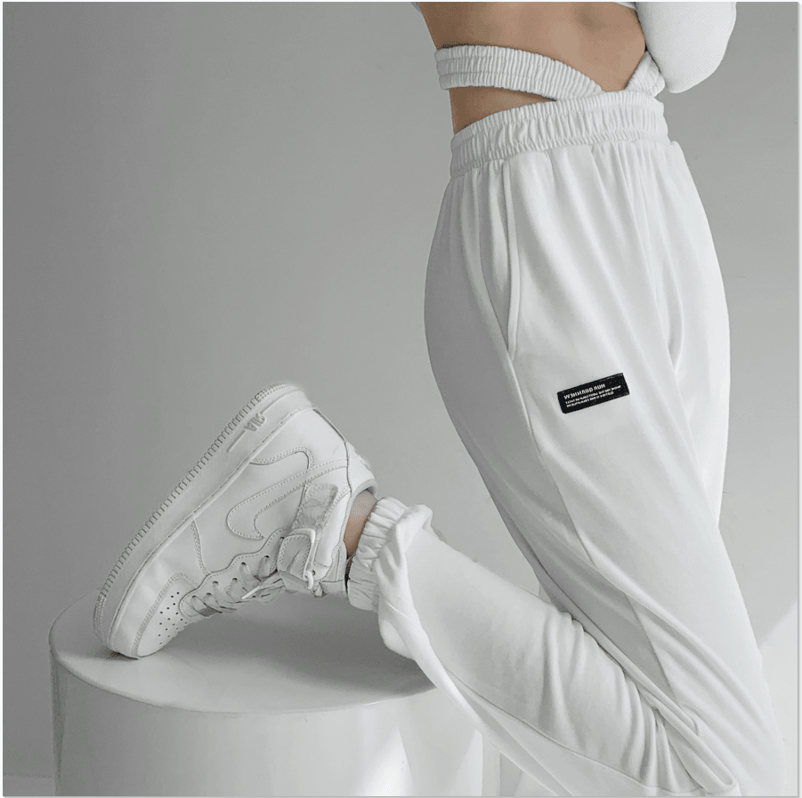 Elastic Waist Sports Pants - WOMONA.COM