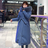 Ladies over-the-knee slim padded jacket - WOMONA.COM