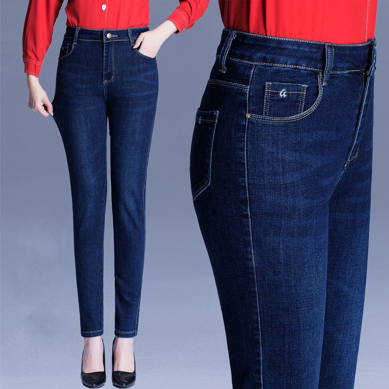 Slim Slimming Plus Size High Waist Jeans Women's - WOMONA.COM