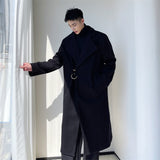 Men's Long Woolen Coat - WOMONA.COM