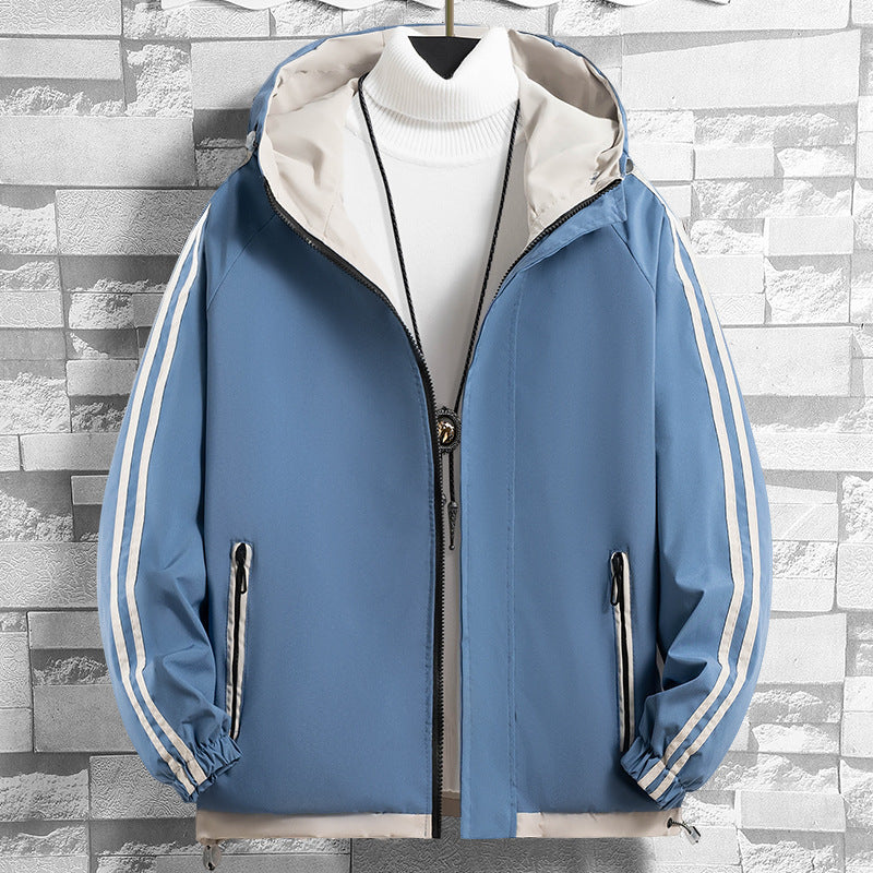 Men's Two Bar Hooded Jacket - WOMONA.COM