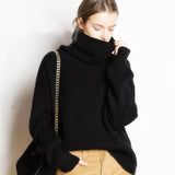 turtleneck short knitted sweater - WOMONA.COM