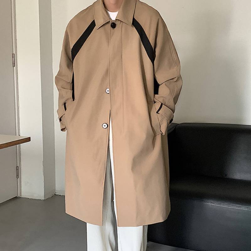 Men's Mid-Length Trench Coat - WOMONA.COM