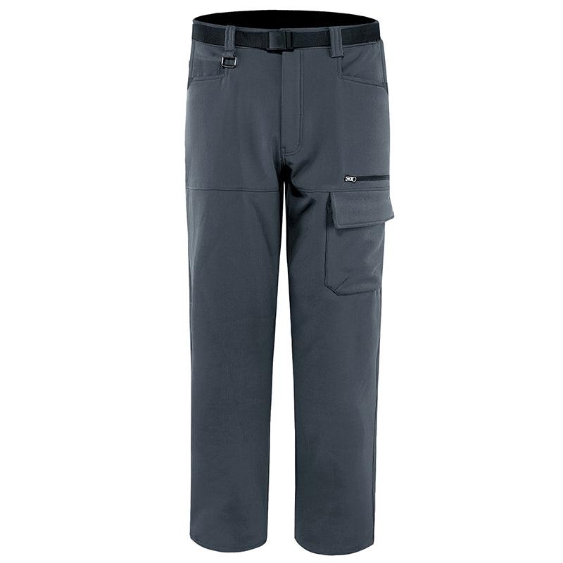 Men's hiking sport trousers, dark gray, belt loops and cargo side pockets