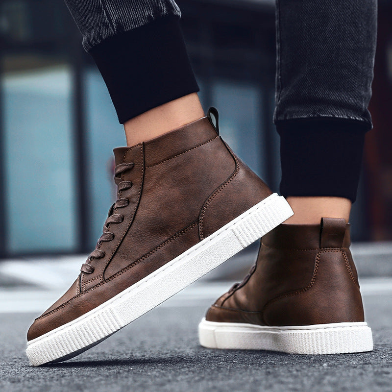 Casual Leather Handmade Shoes Sneakers - WOMONA.COM