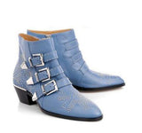 studded plus size short boots - WOMONA.COM
