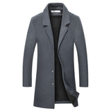 Woolen lapel trench coat - WOMONA.COM