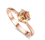 Rose gold and zircon ring - WOMONA.COM
