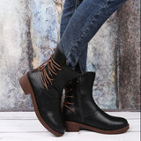 Thick Heel Martin Boots - WOMONA.COM