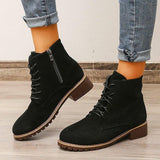 Chunky Heel Round Toe Martin Boots - WOMONA.COM