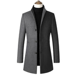 Dtand-collar Woolen Trench Coat - WOMONA.COM