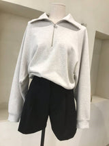 Lapel Long Sleeve Sweater - WOMONA.COM