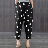 Dot plus size loose women's casual trousers - WOMONA.COM