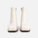 Ankle Boots Leather Square Sole Waterproof - WOMONA.COM