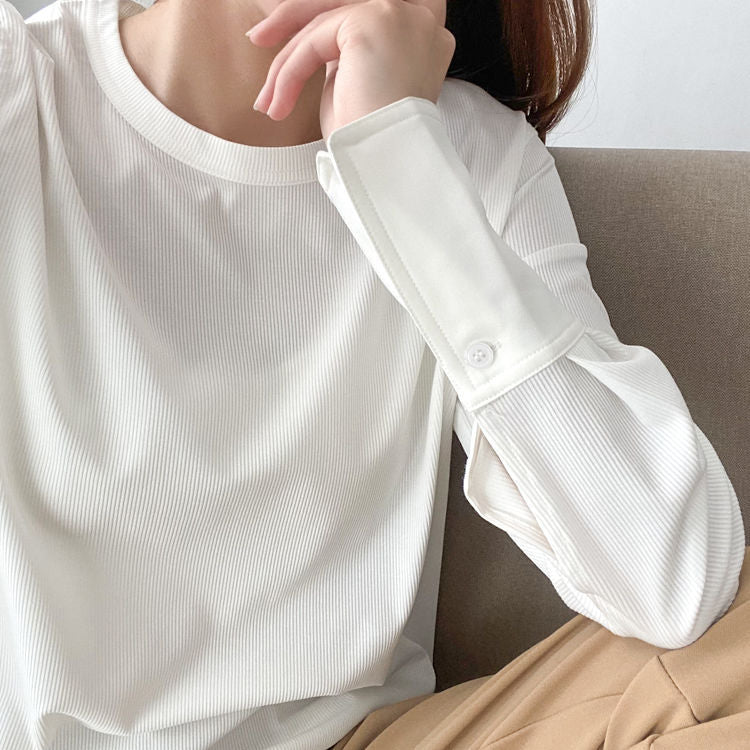 T-shirt With Long Sleeves - WOMONA.COM