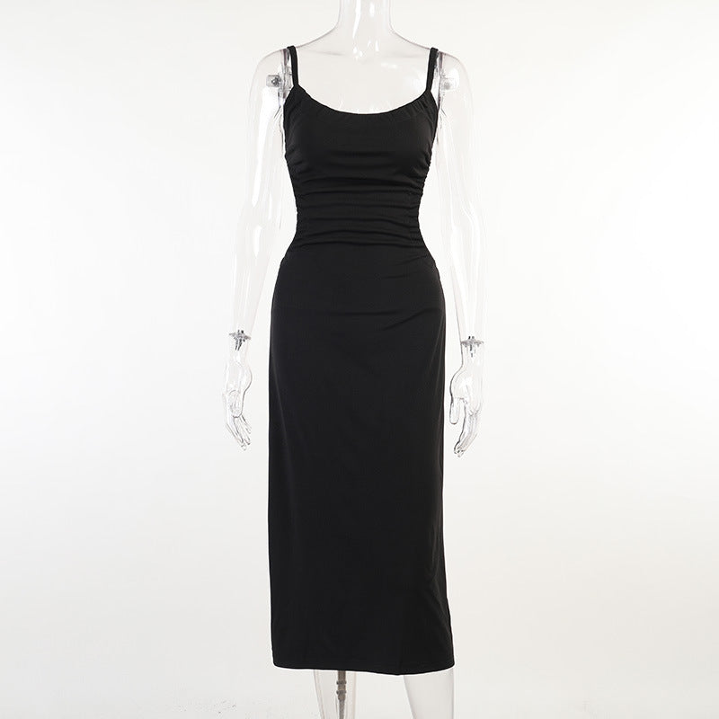 Mid Length Halter Dress - WOMONA.COM