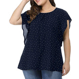 Summer New Plus Size Women's Polka Dot T-Shirt - WOMONA.COM