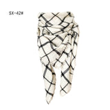 Cashmere-like Colorful Plaid Square Scarf - WOMONA.COM