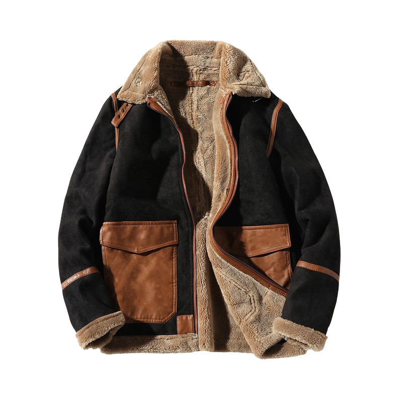 Men's Jacket With Heavy Fur - WOMONA.COM