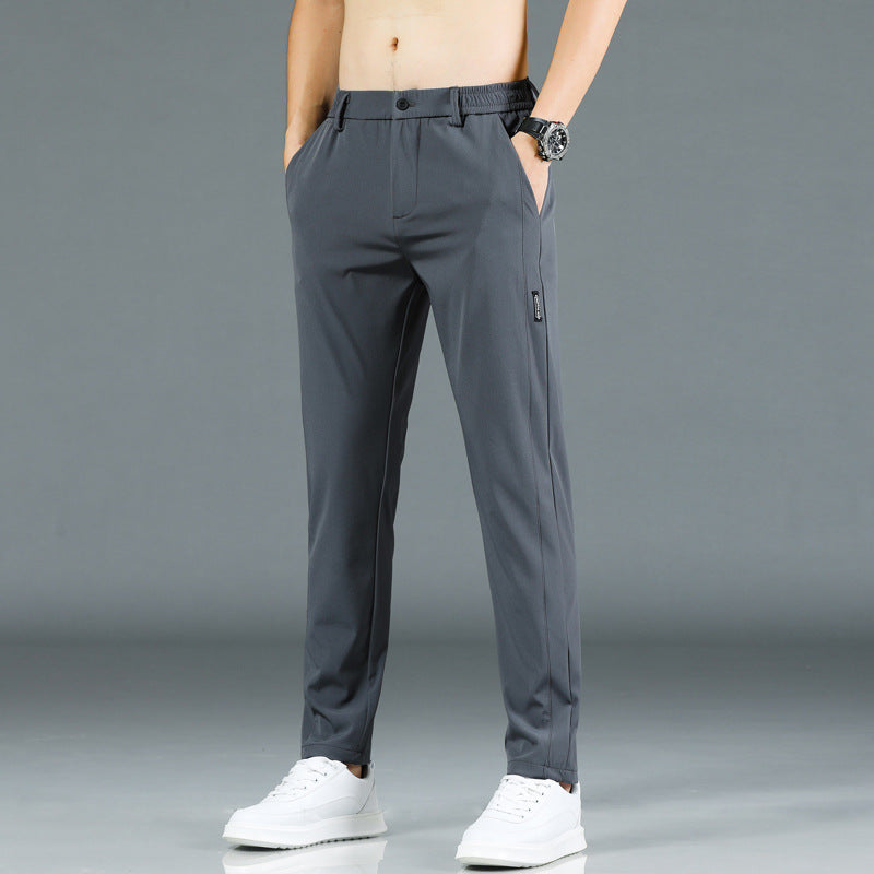 Ice Silk Men's Pants Straight Trousers Men's - WOMONA.COM