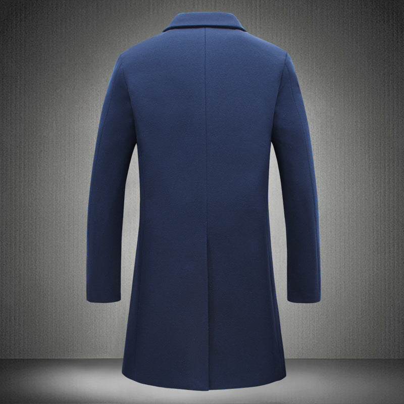 Slim Handsome Woolen Coat Men's - WOMONA.COM