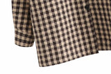 Coffee Color Plaid Length Shirt Jacket - WOMONA.COM