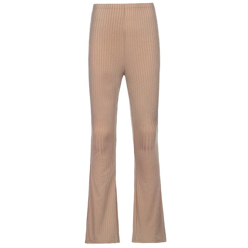 Skinny Slit Micro Trousers - WOMONA.COM