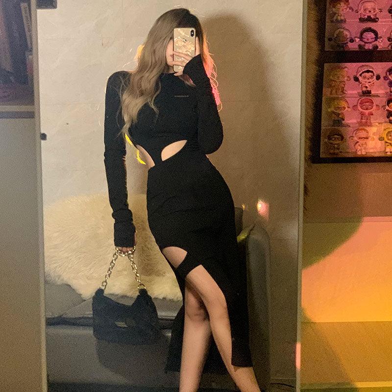 Hollow Long-sleeved Dress For Women - WOMONA.COM