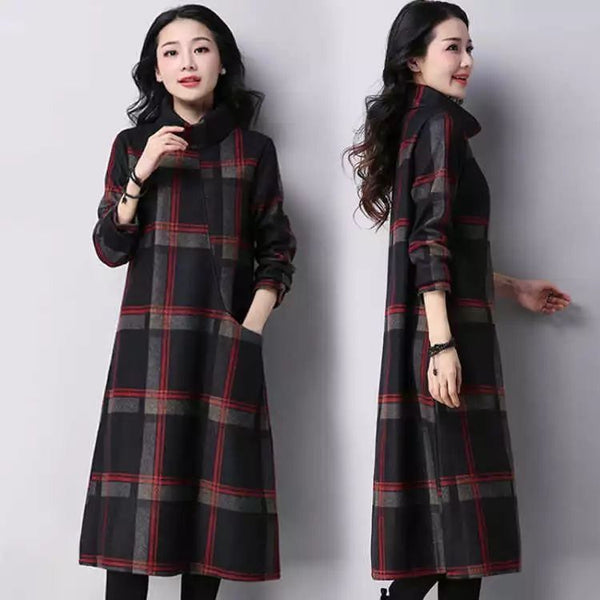 Woolen Dress - WOMONA.COM