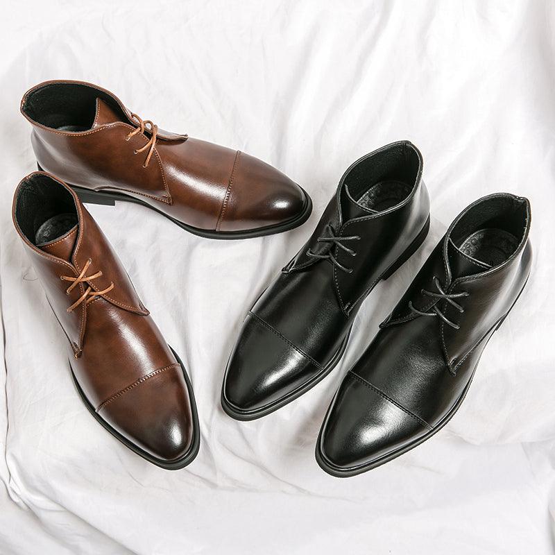 Men's English Formal Business Shoes - WOMONA.COM