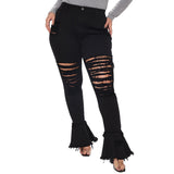 Trend Ripped Plus Size Women's Jeans - WOMONA.COM