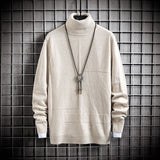 Student High Neck Pullover Knitted Sweater - WOMONA.COM