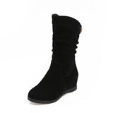 Cotton Velvet Mid-tube Boots - WOMONA.COM