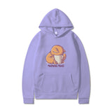 Printed Hooded Plus Fleece Sweater - WOMONA.COM