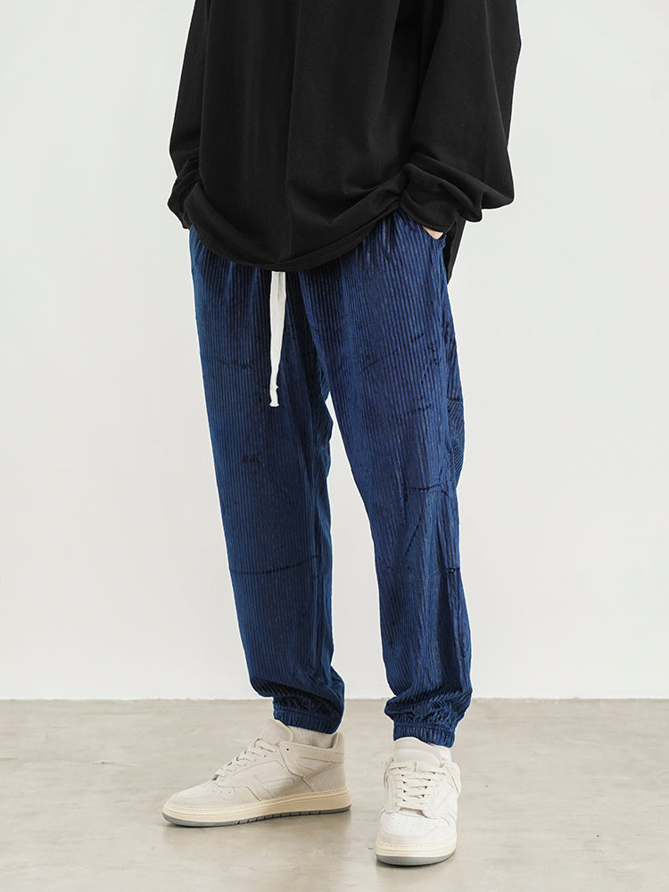 Retro Ice Velvet Loose-fitting Sweatpants Men - WOMONA.COM