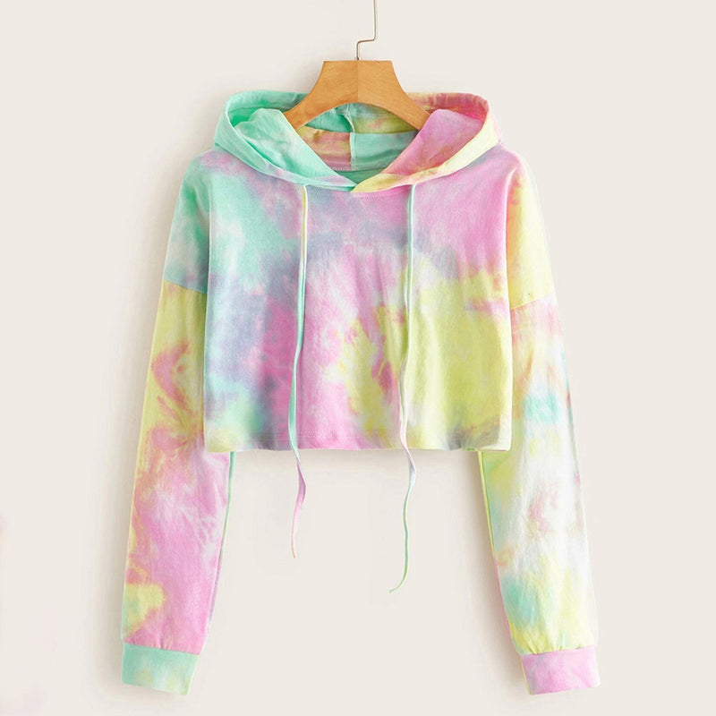 Rainbow Tie Dye Print Sweatshirt - WOMONA.COM