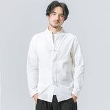 Disc Button Long Sleeved Shirt - WOMONA.COM