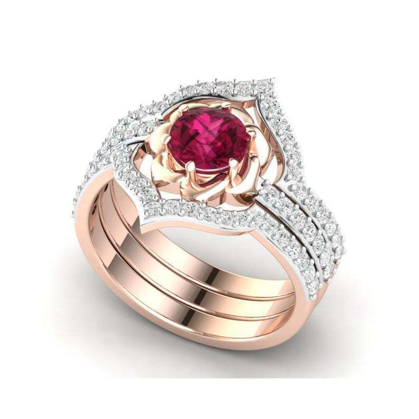 Exquisite Rose Gold Flower Ring - WOMONA.COM