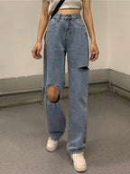 Wide Leg Loose Straight Pants - WOMONA.COM