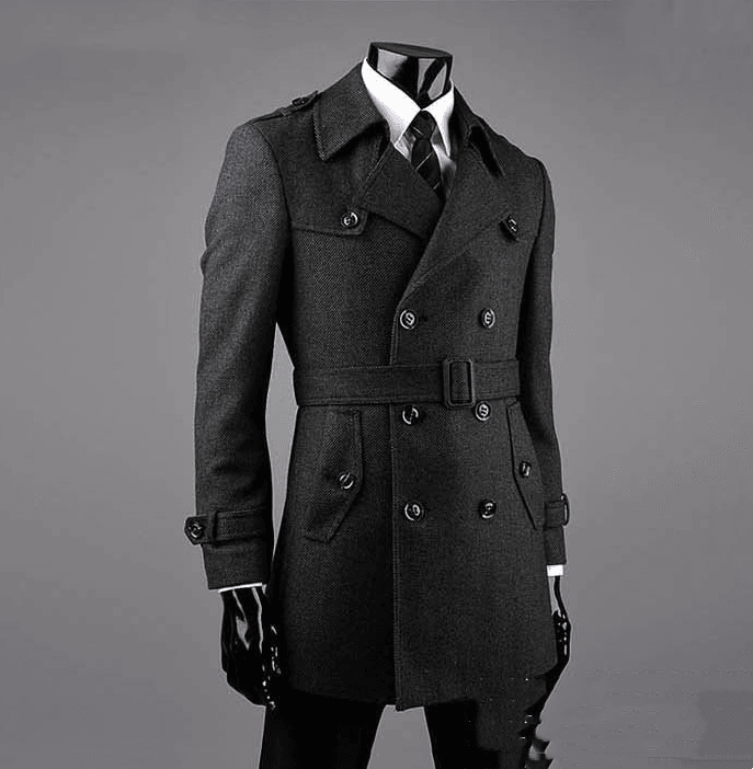 Casual Tweed Trench Coat Loose - WOMONA.COM