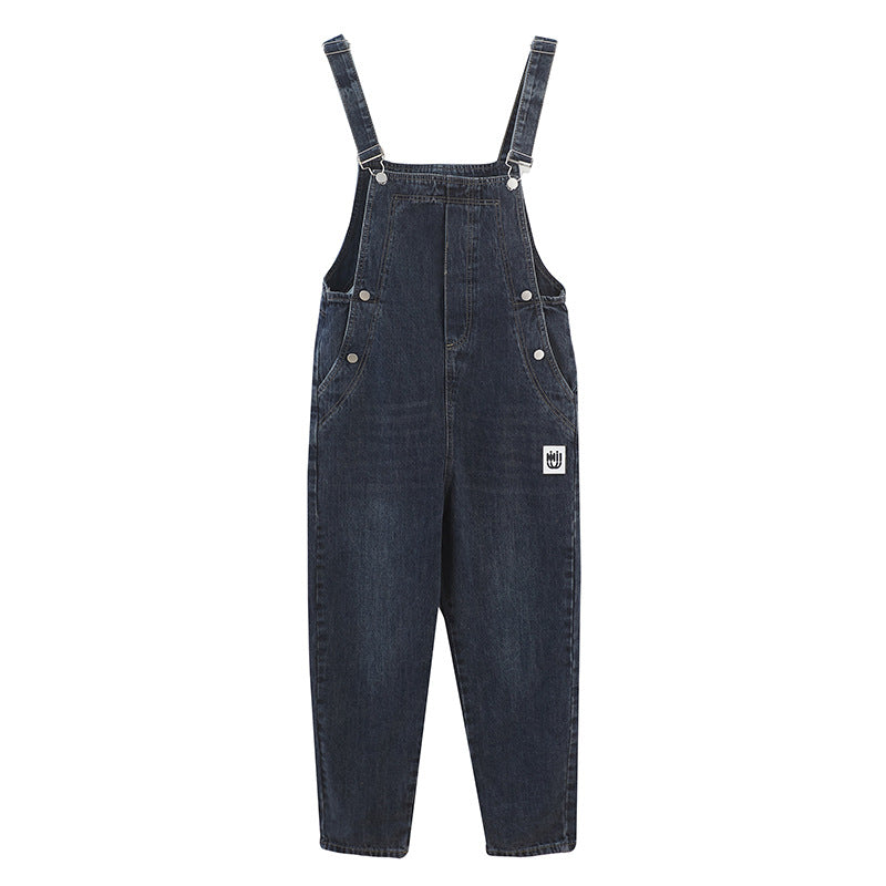 Women's Loose Ninth Plus Size Denim Overalls - WOMONA.COM