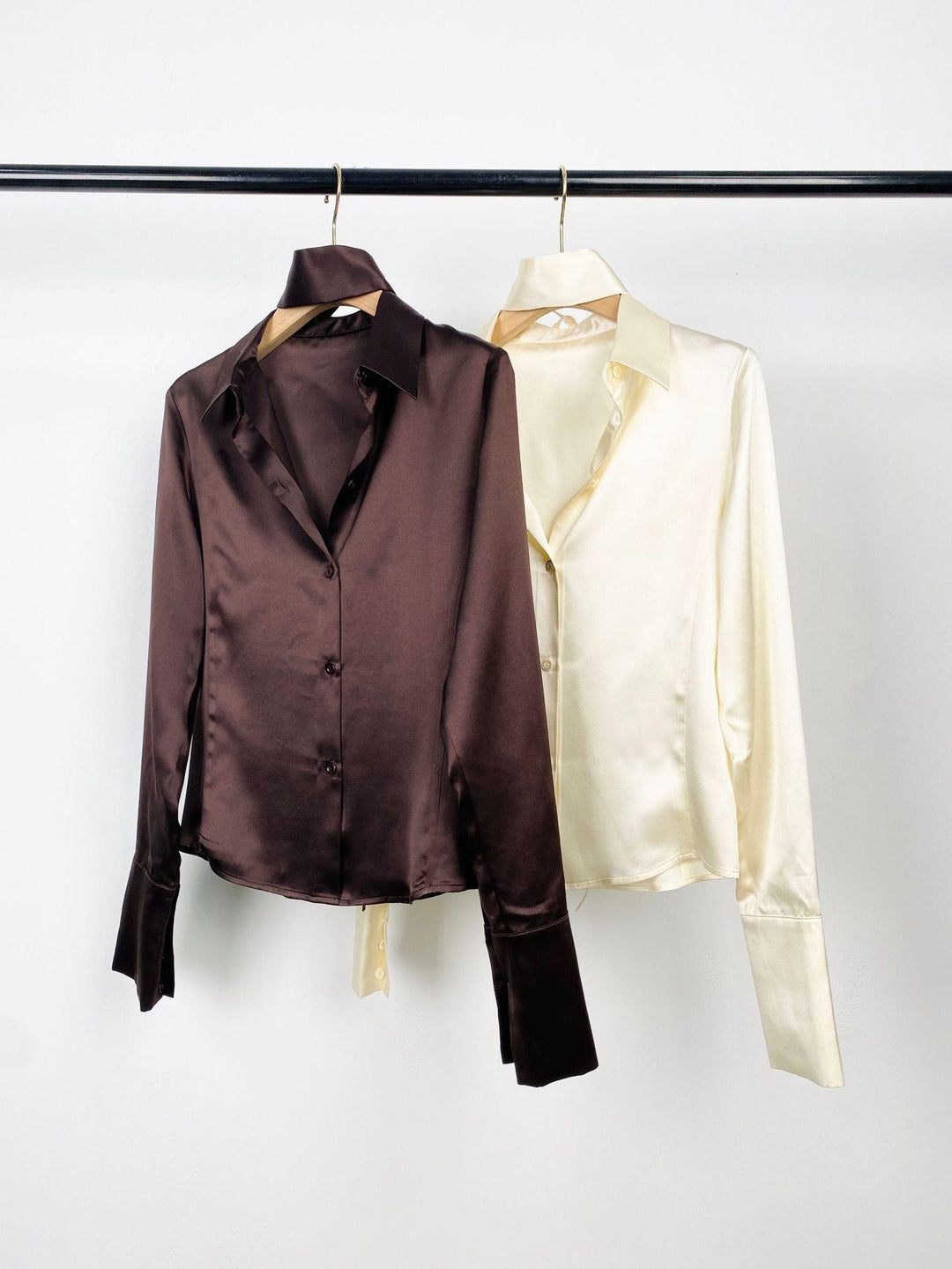 Slim Heavy Silk Shirt - WOMONA.COM