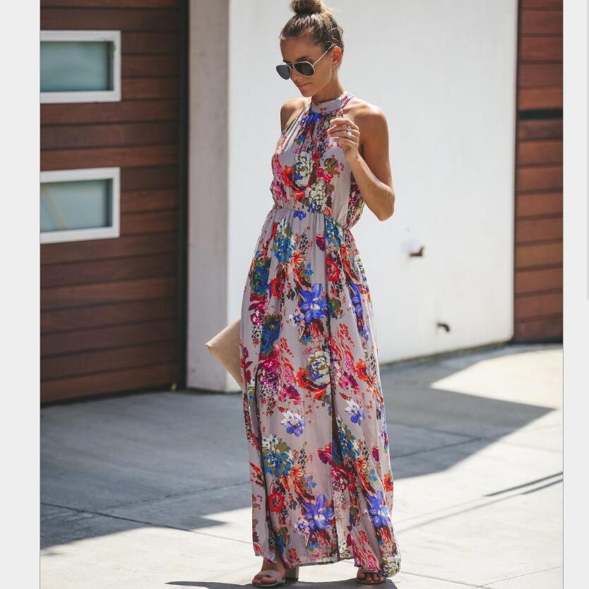 Long Skirt Casual Printed Dress Women - WOMONA.COM