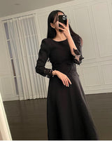 Slim Fit Waist A-line Dress - WOMONA.COM