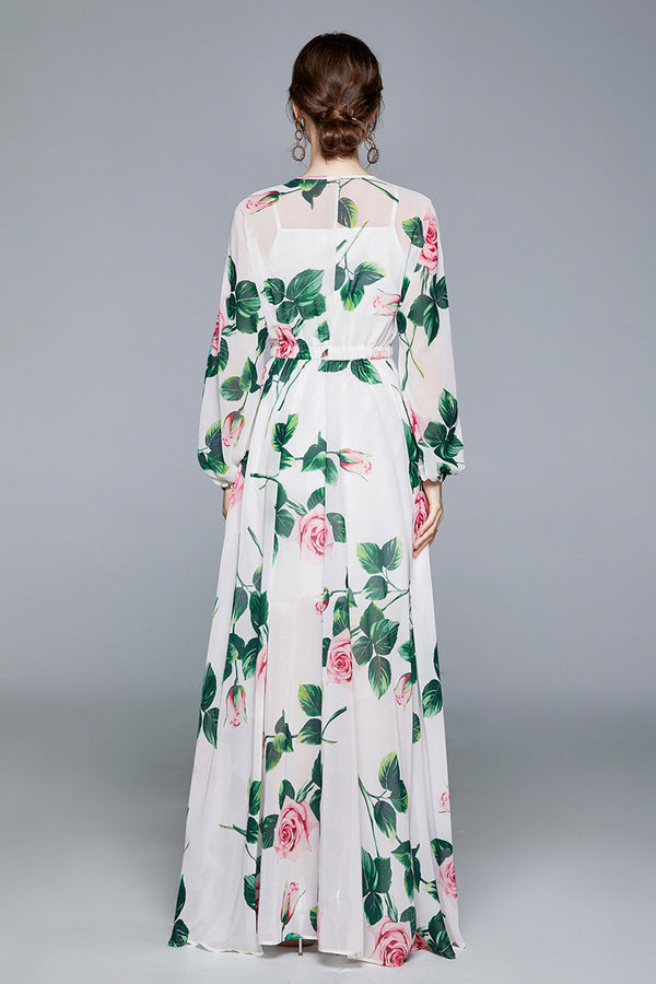 Rose Flower Swing Dress - WOMONA.COM