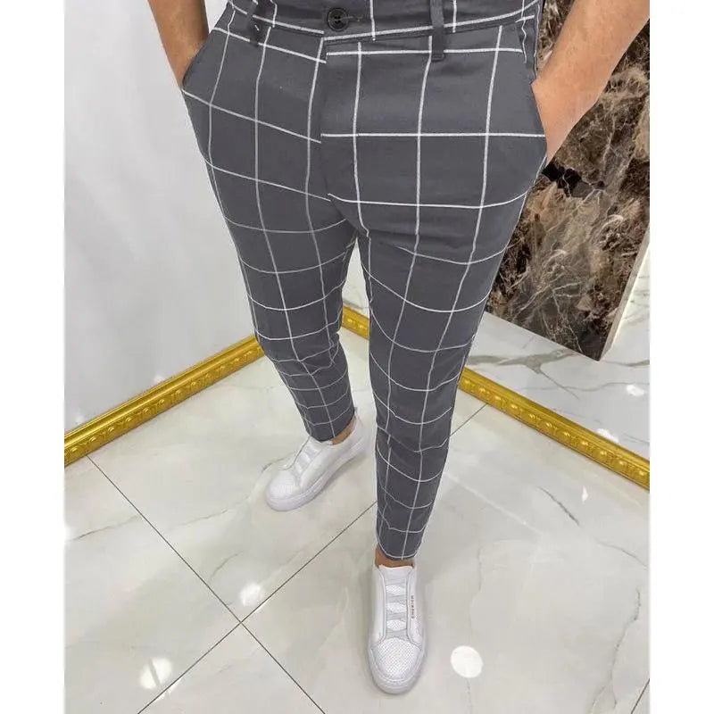 Men's Casual Plaid Pants - WOMONA.COM