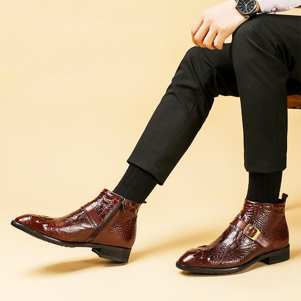 Men's British Style Formal Leather Shoes - WOMONA.COM
