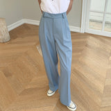 Straight High-waisted Trousers - WOMONA.COM