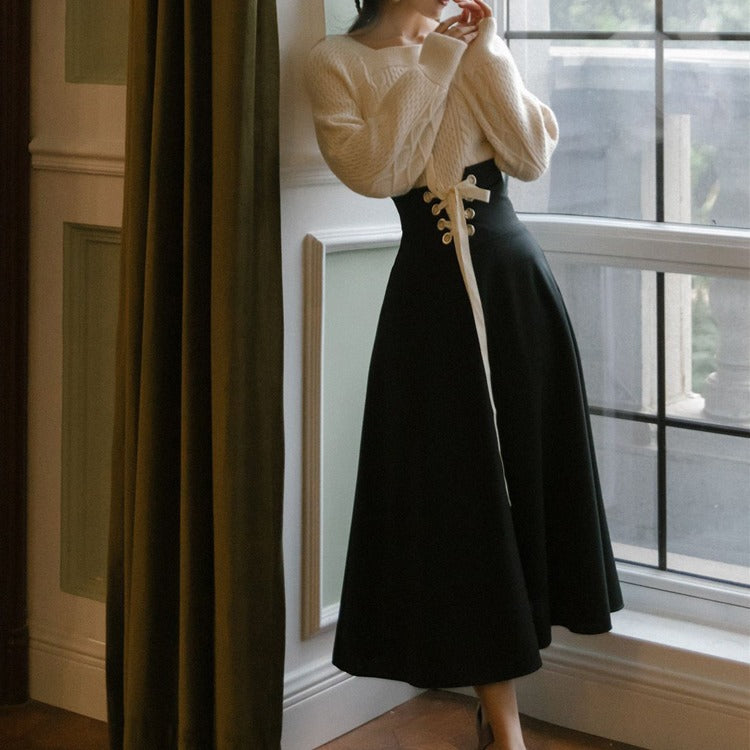 Sweater Tie Skirt - WOMONA.COM